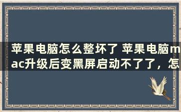 苹果电脑怎么整坏了 苹果电脑mac升级后变黑屏启动不了了，怎么办呀急